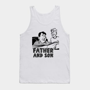 Father son reading paper Tank Top